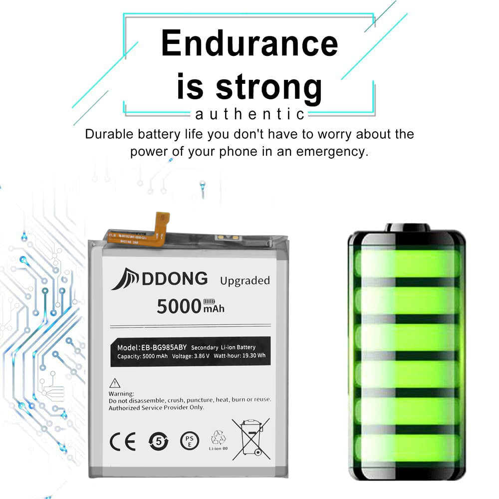 DDONG [5000mAh Upgraded] Battery for Samsung Galaxy S20 Plus SM-G985F SM-G985 S20+ 5G EB-BG985ABY Battery Replacement with Repair Tool Kit
