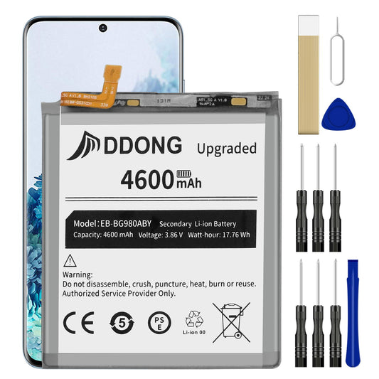 DDONG [4600mAh Upgraded] Battery for Samsung Galaxy S20 5G SM-G981U EB-BG980ABY Battery Replacement with Repair Tools